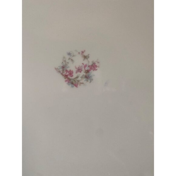 Haviland Limoges France Plate Pink Floral Scalloped Raised Gold Antique 12" Porc - Picture 2 of 11